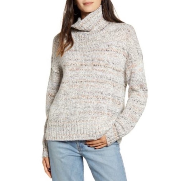 Chelsea28 Marled Knit‎ Mock Neck wool blend sweater - Picture 1 of 9
